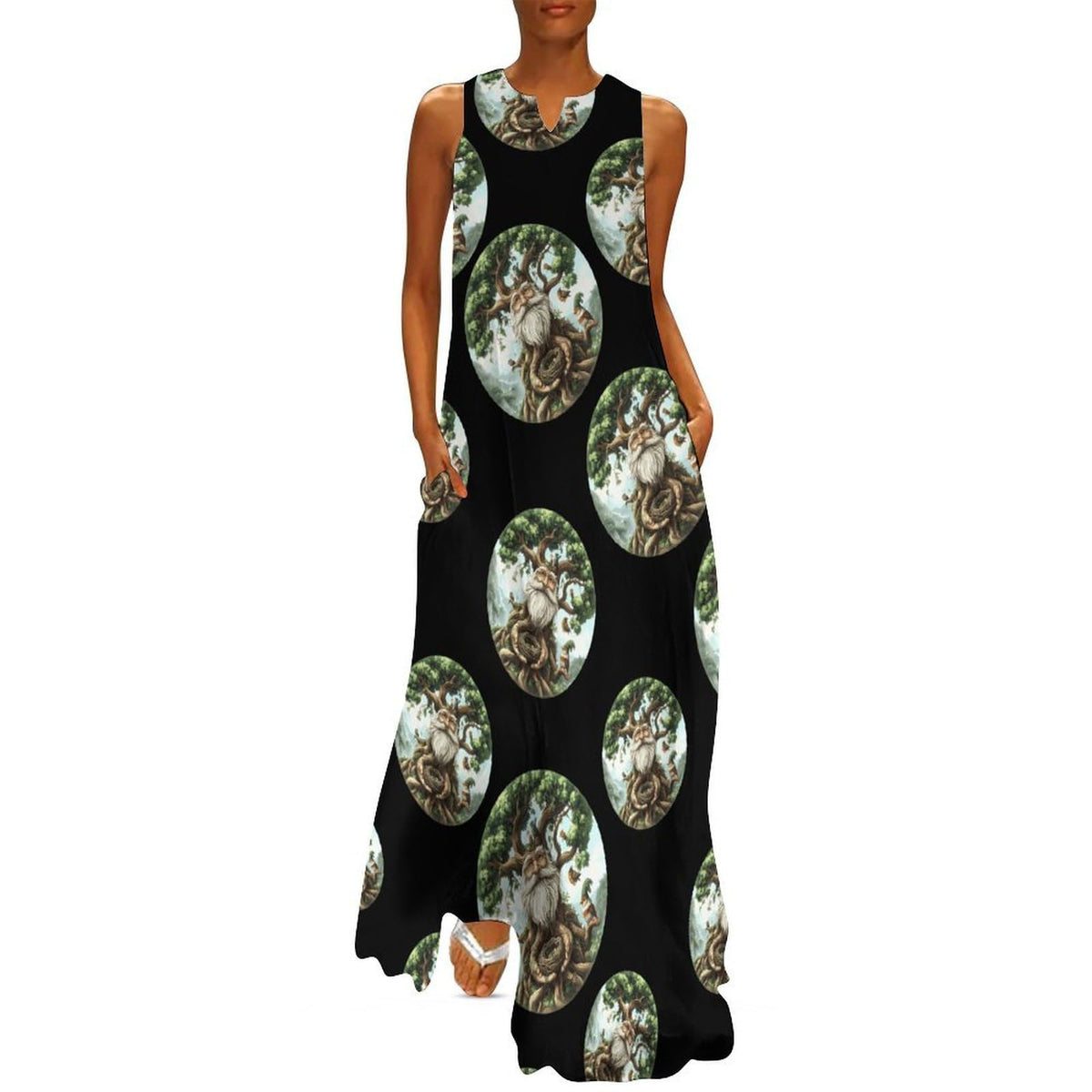 longue d'été Talking Tree pour femme, sans manches, style décontracté, idéale pour la plage.